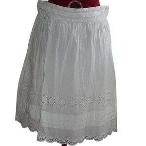 H&M White Cotton Blend Eyelet Skirt | Size 12